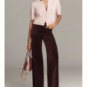 Anthropologie Colette Maeve Rich Brown/Fudge Brownie, Velvet Pants, NWT, 29T
